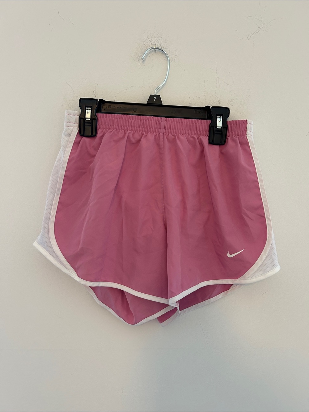 Nike Girls Pink Athletic Shorts with White Trim